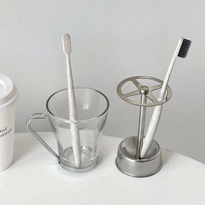 Stainless Steel Toothbrush Stand - Vintage Bathroom Organizer