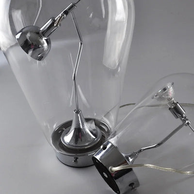 Blown Glass Table Lamp - Chrome Modern Glass Lamp
