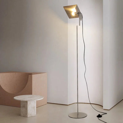Industrial LED Floor Lamp - Stainless Steel Panel Luxury Lighting