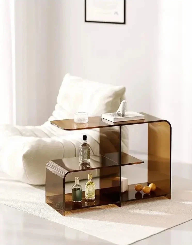 Acrylic Side Table – Retro Double Round Edge