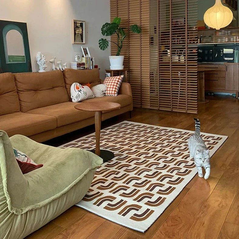 Mid Century Rug – Retro Patterned Area Carpet