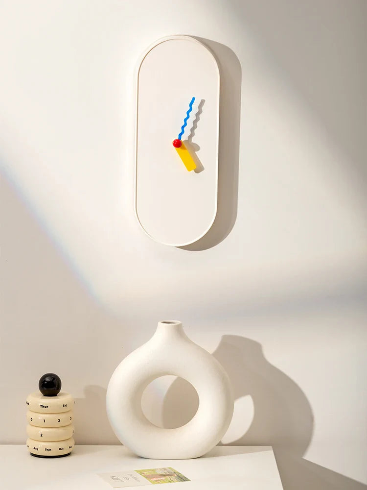 Minimalist Wall Clock | Stylish Oval Quartz Decor 12x30cm