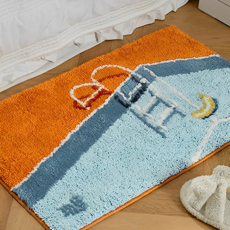 Hand Crafted Bath Mat – Plush Swimming Pool Design