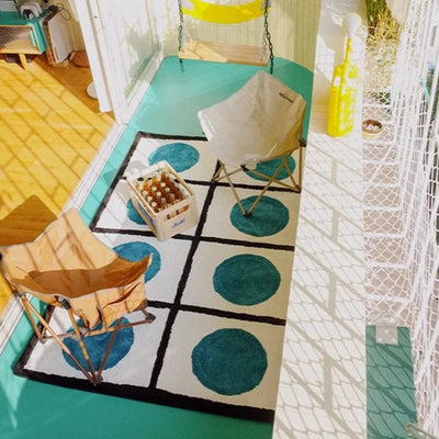 Minimalistic Area Rug - Dot Pattern Polyester Mat