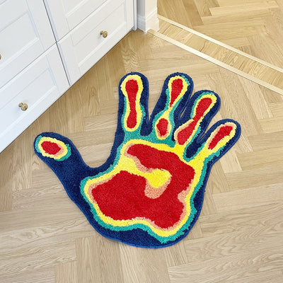 Thermal Imager Mat - Handmade Palm Shape Rug