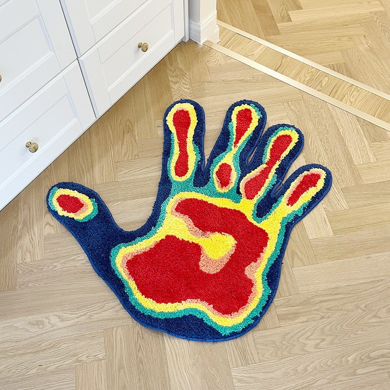 Thermal Imager Mat - Handmade Palm Shape Rug