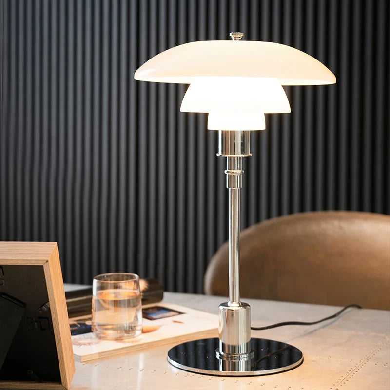 Layered Led Table Lamp | Modern Desk Light with E27 Bulbs