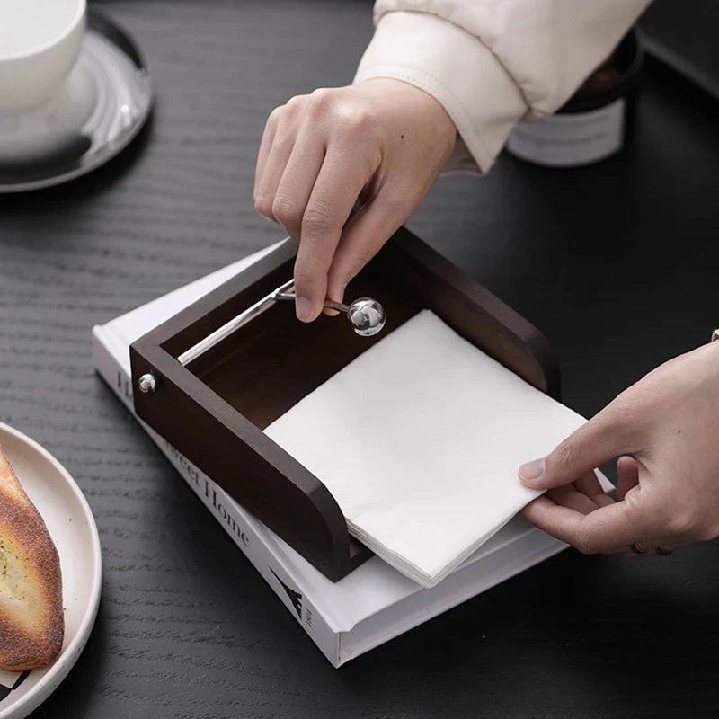Wooden Napkin Holder | Contemporary Ball Design Accessory