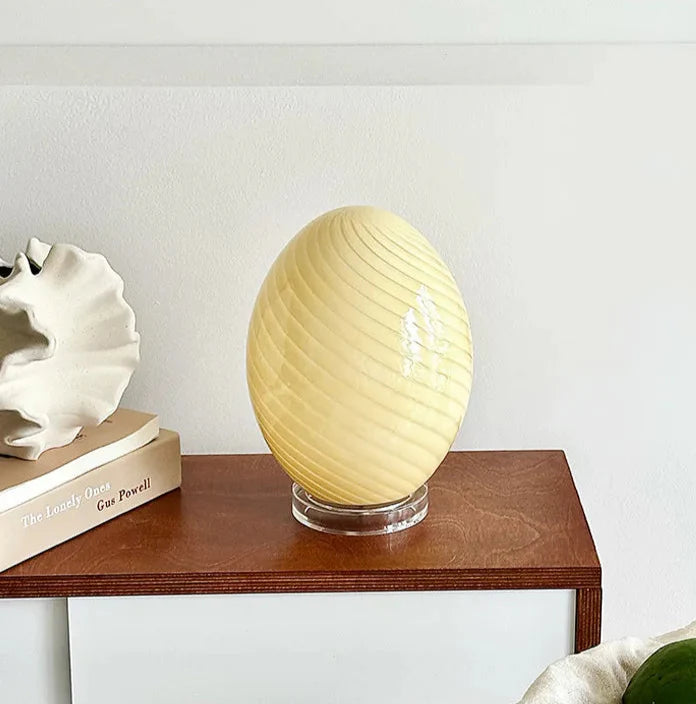 Retro Glass Table Lamp | Soft Glow Lighting, USB Corded
