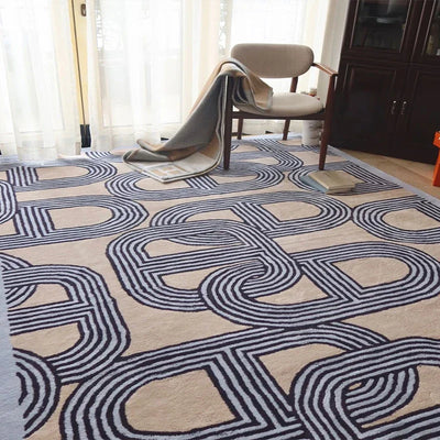 French Style Area Rug - Elegant Chain Pattern Floor Covering