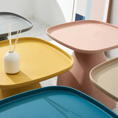Minimalist Coffee Table - Round Corner Square Durable Plastic Side Table