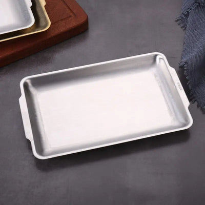Stainless Steel Serving Plate - Durable 304 Tray For Coffee & Snacks