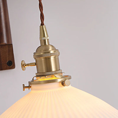 Japanese Walnut Wall Lamp – Folding Retro Design