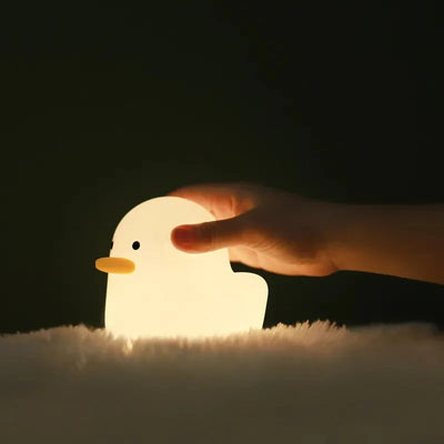 Silicone Night Light - Soft Glowing Duck Kids Room Lamp