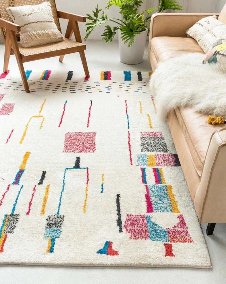 Morocco Style Rug – Abstract Area Rug, Handcrafted Art Carpet