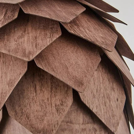 Solid Wood Chandelier – Pine Cone Ceiling Lamp