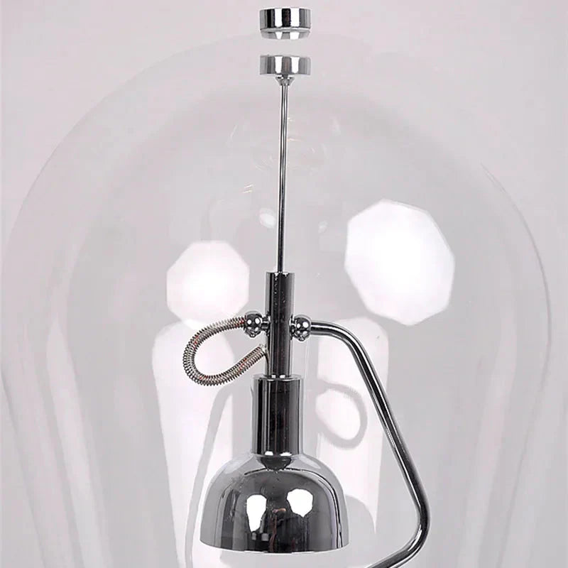Blown Glass Table Lamp - Chrome Modern Glass Lamp