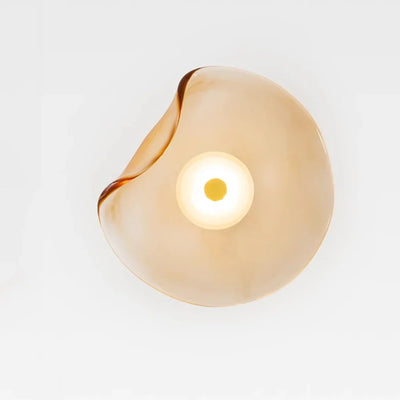 Minimalist Glass Wall Lamp - Bent Glass Fixture, LED Ambient Light
