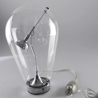 Blown Glass Table Lamp - Chrome Modern Glass Lamp