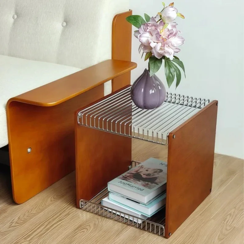 Modular Cube Storage - Solid Wood Shelf With Metal Frame
