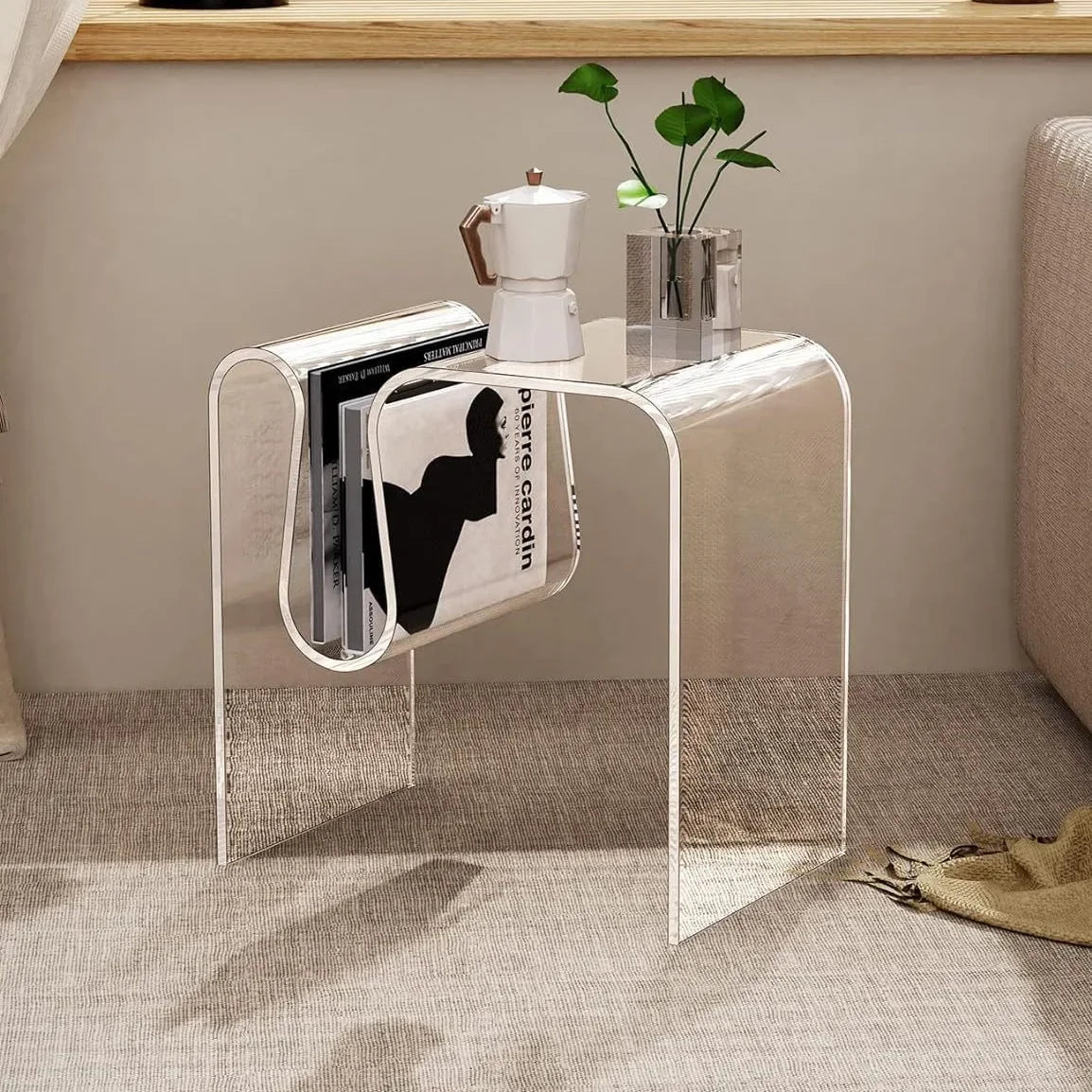 Acrylic Side Table - Nordic Bent Rack Design