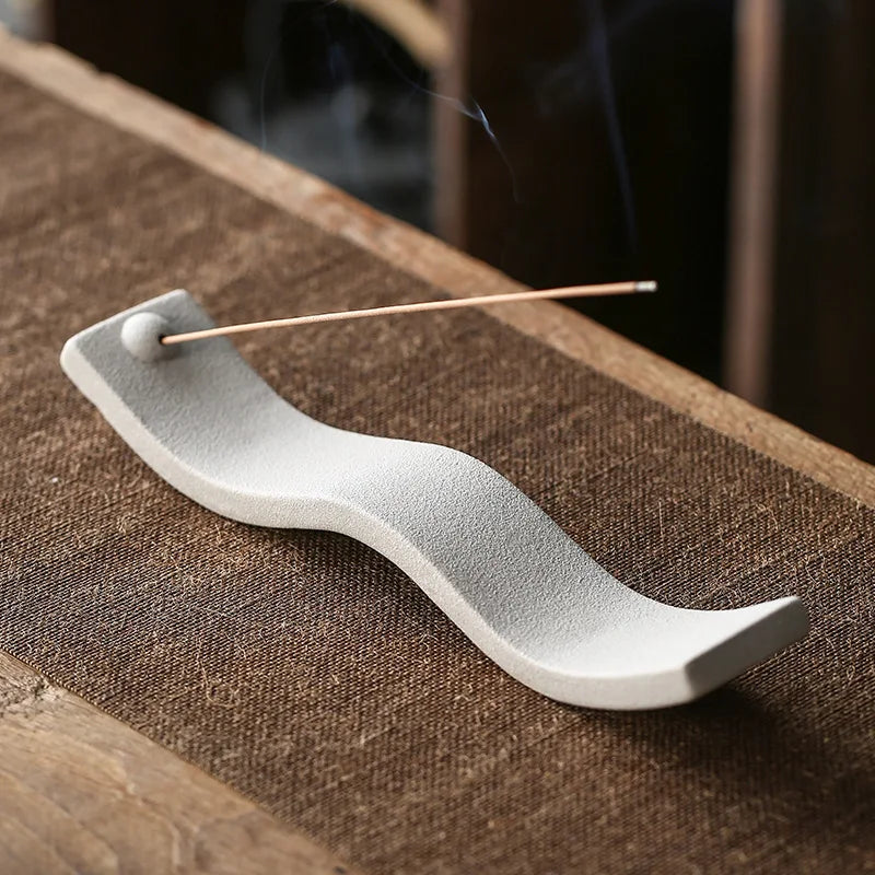 Ceramic Incense Holder - Wave Design Burner