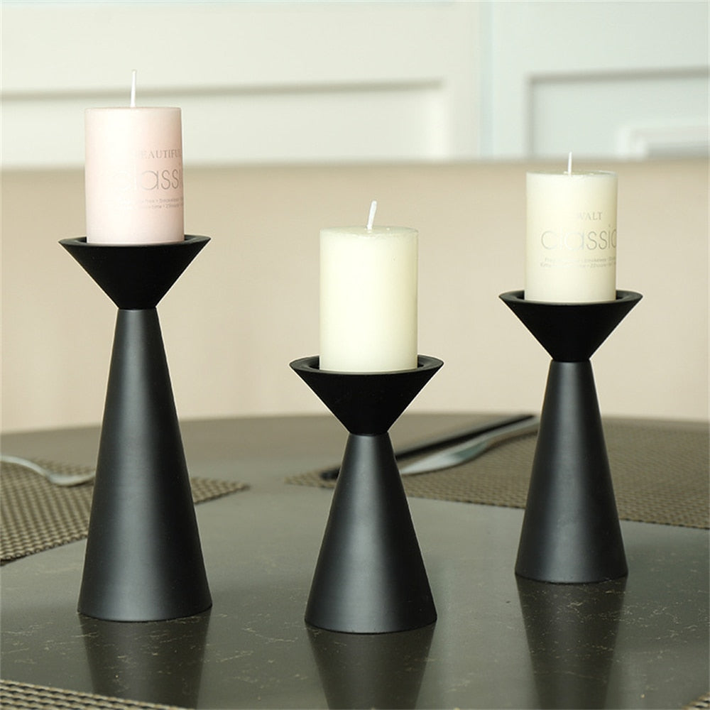 Black Metal Candle Stand | European Style Set