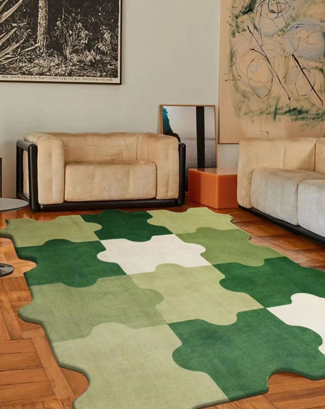 Color Puzzle Rug - Vibrant Polyester Floor Mat