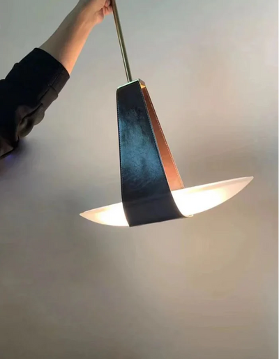 Floating Leather Chandelier – Modern Ceiling Light with Warm
