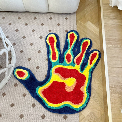 Thermal Imager Mat - Handmade Palm Shape Rug