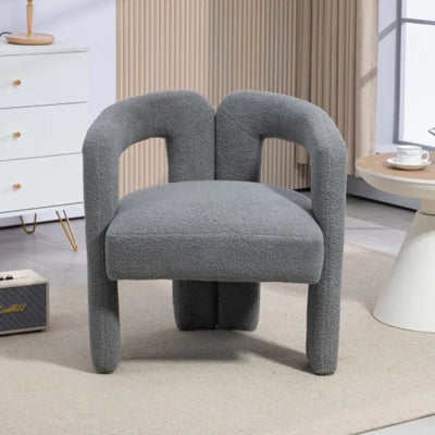 Teddy Fabric Lounge Chair - Open Back Modern Accent Seat