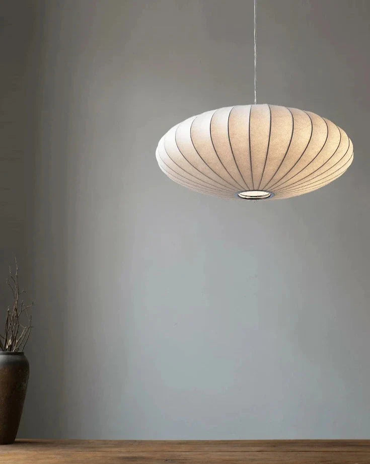 Japanese Silk Chandelier | Elegant Wabi-Sabi Ceiling Lamp