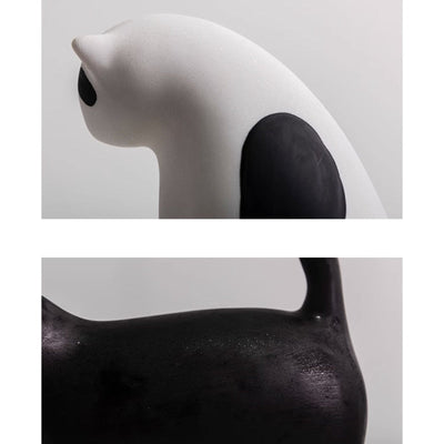 Minimalistic Cat Sculpture - Modern Sitting Figurine