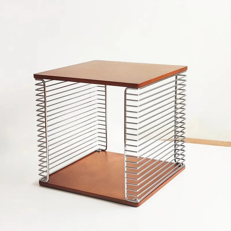 Modular Cube Storage - Solid Wood Shelf With Metal Frame