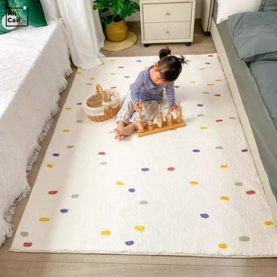 Rainbow Area Rug - Colorful Polyester Carpet Mat