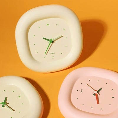 Minimalistic Wall Clock - Modern Emboss Shelf Timepiece