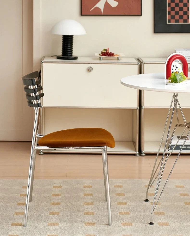 Mid Century Dining Chair - Sculpted Wood Backrest