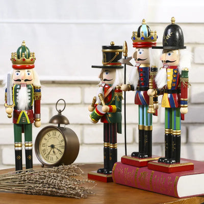 Wooden Nutcracker Puppet – Hand-Crafted Military Band 12 Inch Holiday Decor