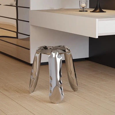 Stainless Steel Stool | Minimalist Metal Accent Seating