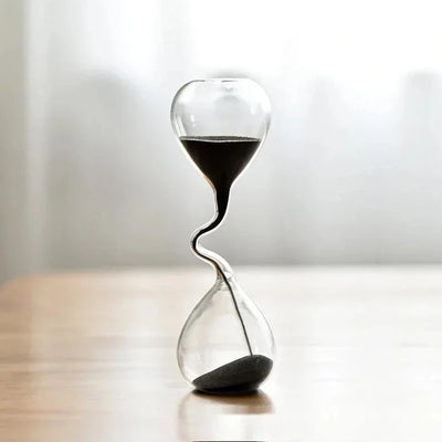 Hourglass Sand Clock - Curved Black Sand Timer
