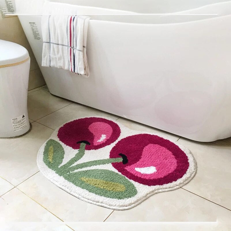 Wild Cherry Bath Mat – Soft Absorbent Bathroom Floor Mat