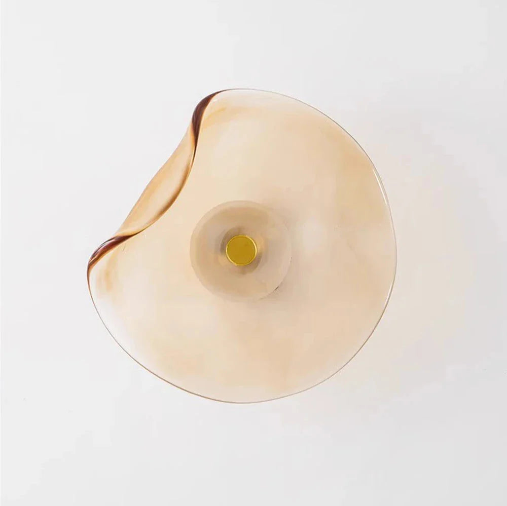 Minimalist Glass Wall Lamp - Bent Glass Fixture, LED Ambient Light