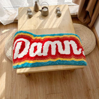 Rainbow Tufted Rug - Handmade Colorful Letter Mat