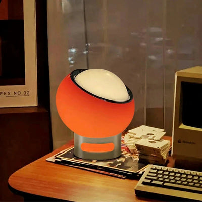 Retro Table Lamp - Glass Stone Metal Stand, Rotatable USB Corded