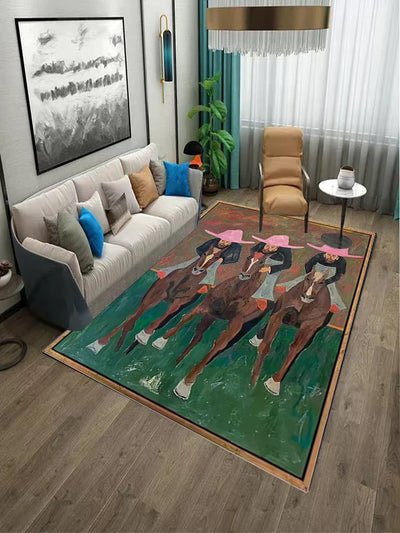 Vintage Area Rug - Artistic Retro Carpet Mat