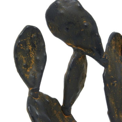 Black Cactus Sculpture - Rustic Polystone Decor
