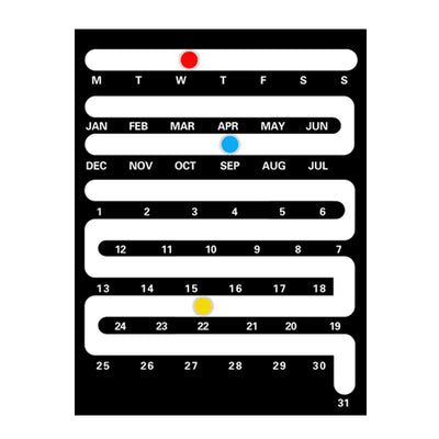 Bauhaus Wall Calendar - Sliding Perpetual Design