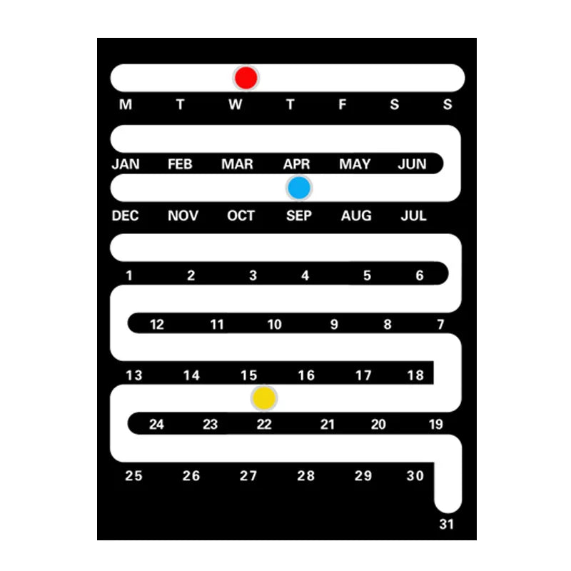 Bauhaus Wall Calendar - Sliding Perpetual Design