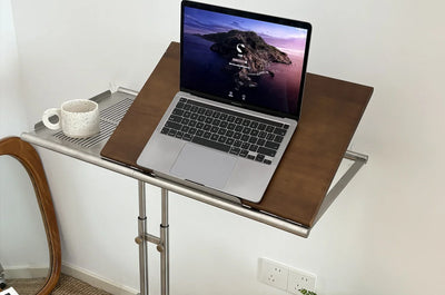 Mid-Century Laptop Table | Solid Wood Compact Work Table