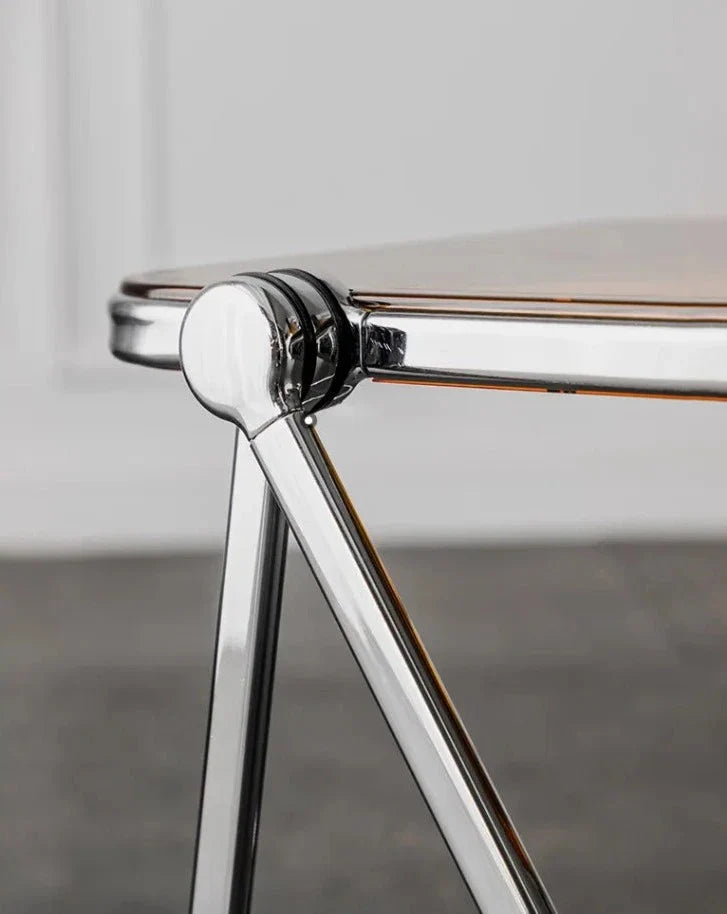 Foldable Acrylic Side Table – Transparent Compact Coffee Table